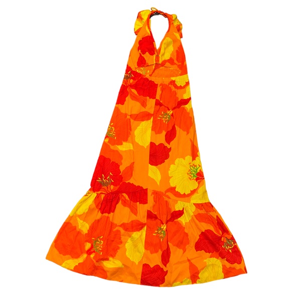 Vintage Dresses & Skirts - Vintage 60s Hawaiian Maxi Dress Tropical Floral Print